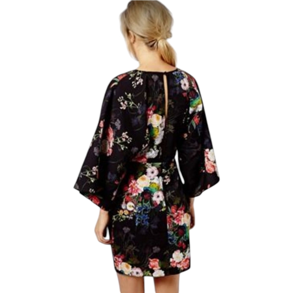 ASOS Floral Print Kimono Dress Sz: 12 - Picture 5 of 16
